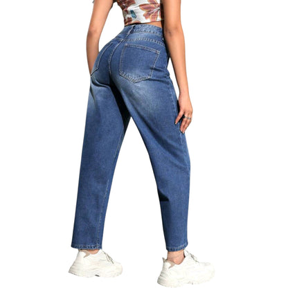 SHE kék baggy farmer nadrág
