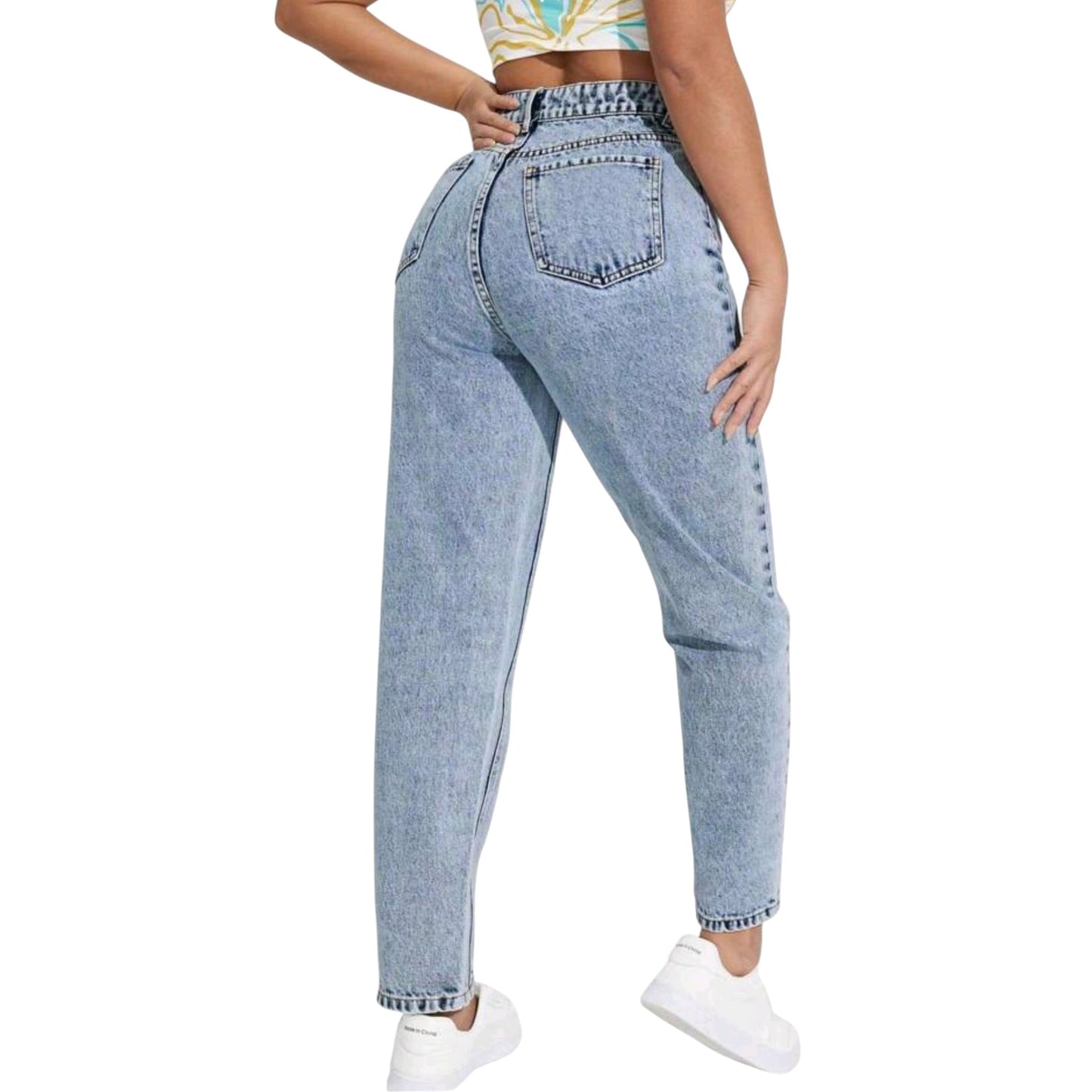 SHE világoskék mom fit farmer nadrág