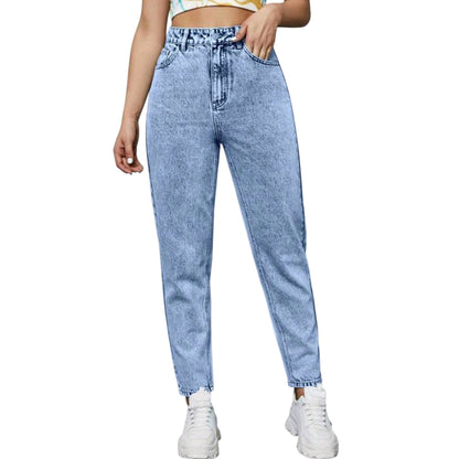 SHE világoskék mom fit farmer nadrág