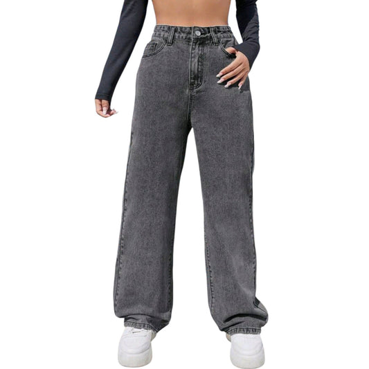 SHE szürke wide leg farmer nadrág