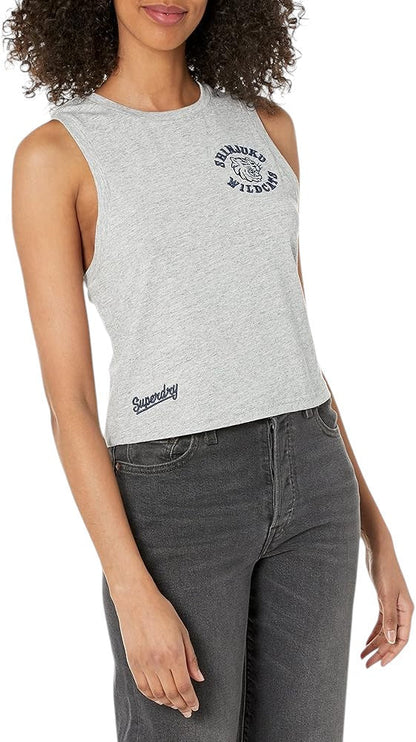 SUPERDRY szürke crop top trikó