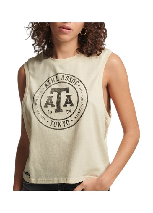 SUPERDRY krém crop top trikó