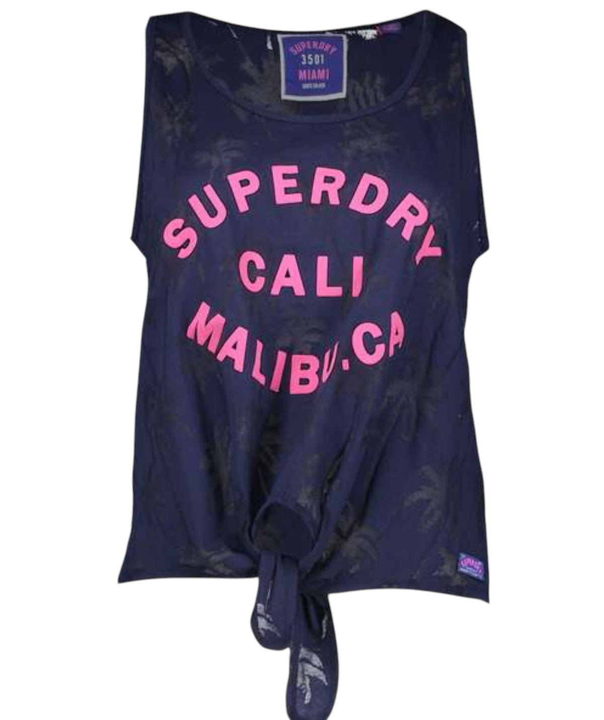 SUPERDRY sötétkék áttetsző női trikó