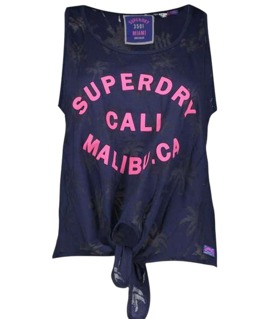 SUPERDRY sötétkék áttetsző női trikó