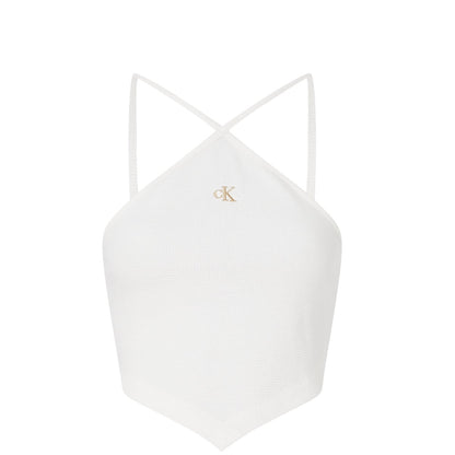 CALVIN KLEIN fehér halter nyakú crop top