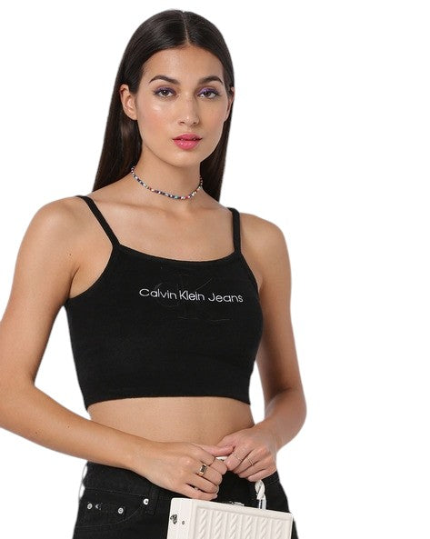 CALVIN KLEIN fekete crop top