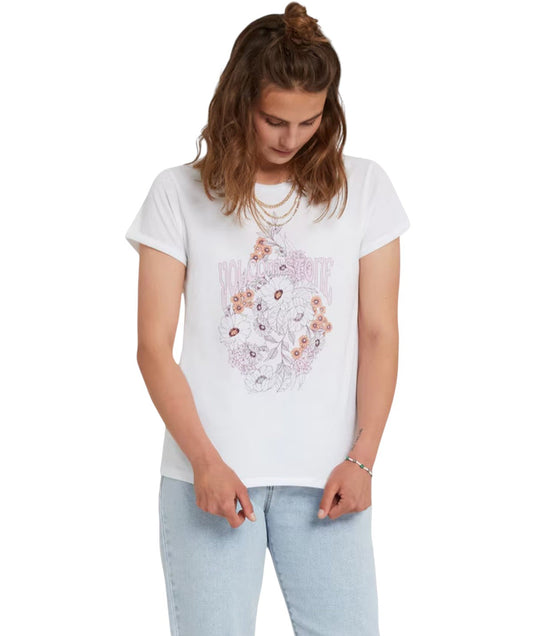 VOLCOM fehér virágos póló