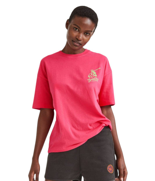 SUPERDRY pink gördeszkás oversized póló