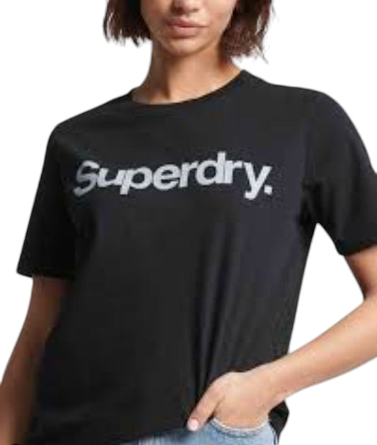 SUPERDRY fekete fehér póló