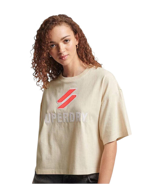 SUPERDRY krém crop top póló
