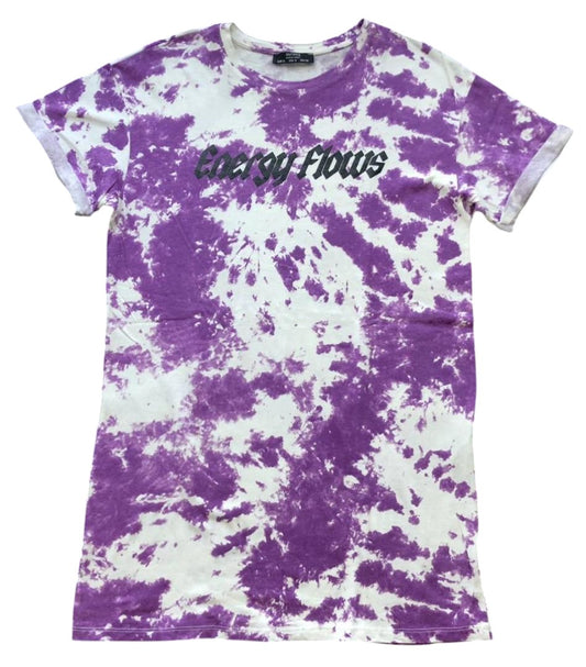 BERSHKA lila-fehér batikolt pólóruha