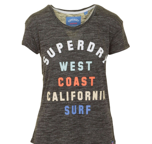 SUPERDRY sötétszürke melírozott póló