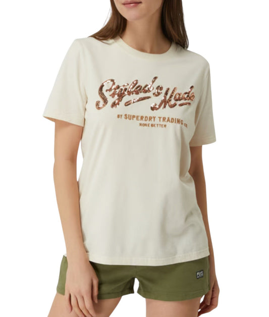 SUPERDRY krém flitteres póló
