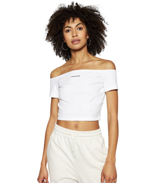 CALVIN KLEIN fehér váll nélküli crop top