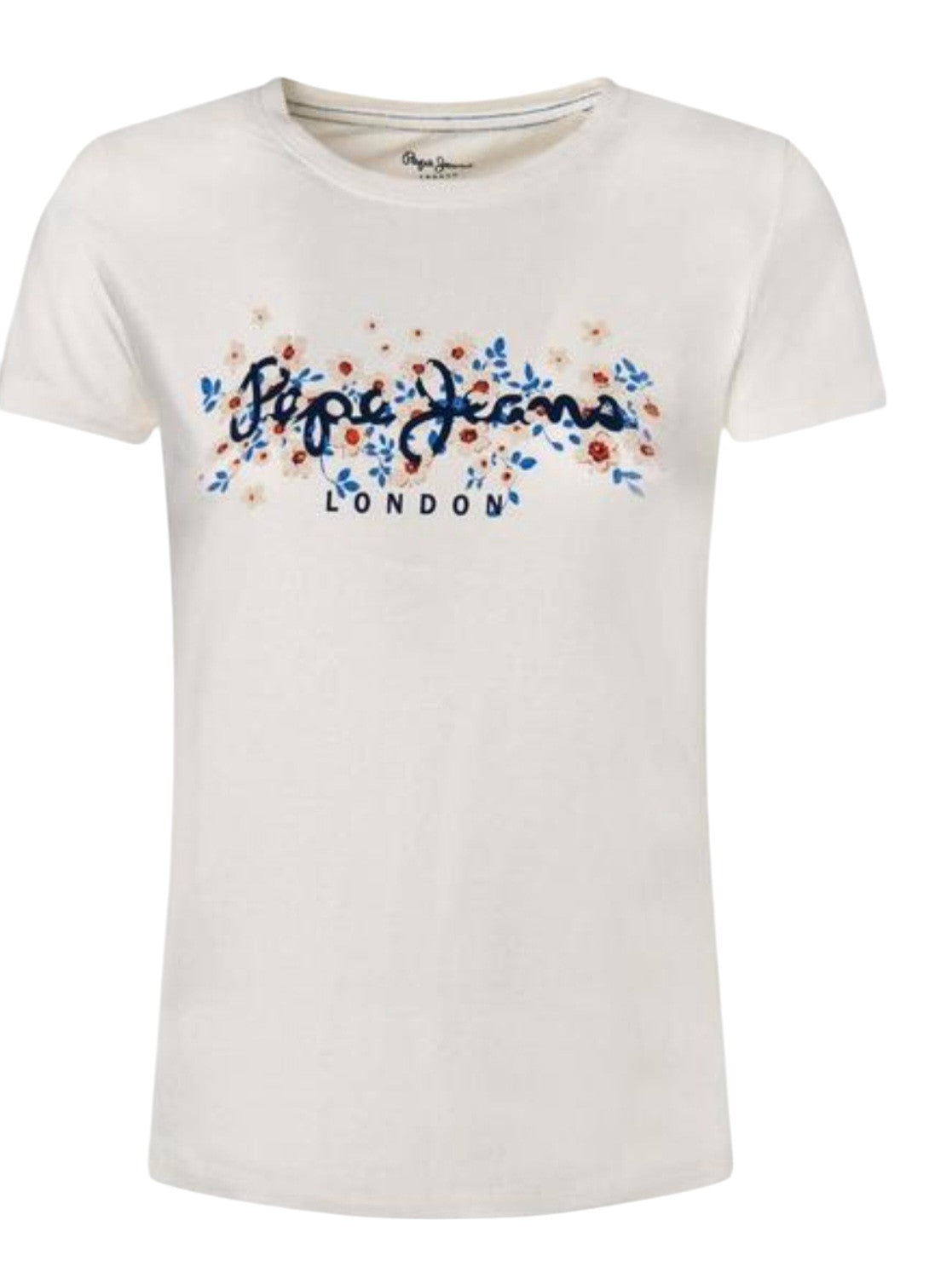 PEPE JEANS krém virágos póló