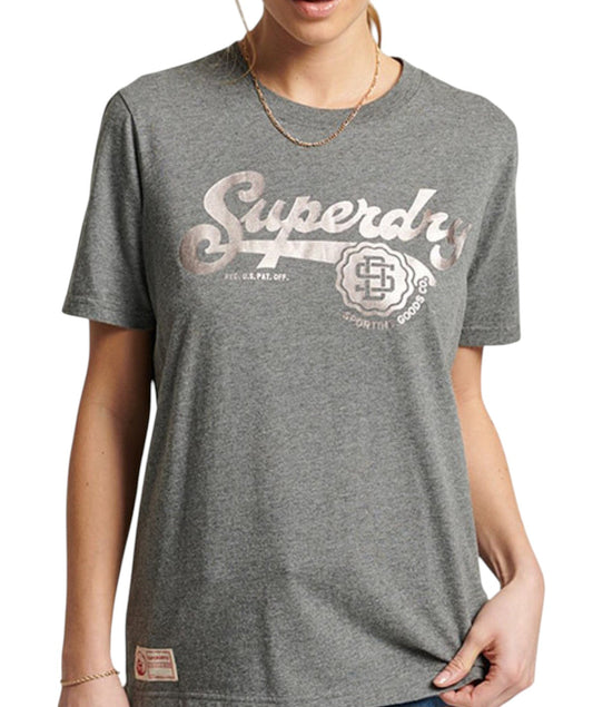 SUPERDRY sötétszürke melírozott póló