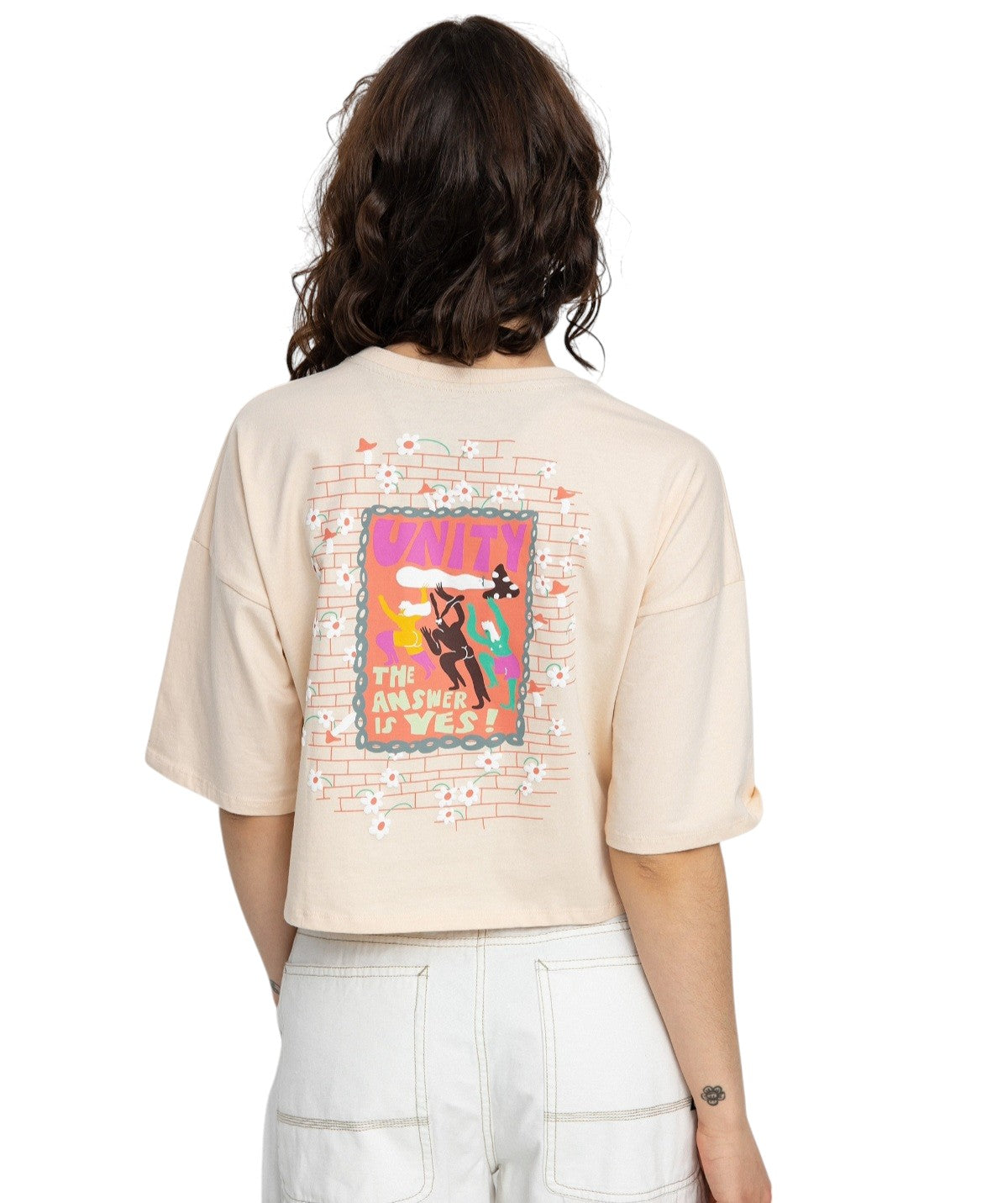 VOLCOM bézs crop top póló