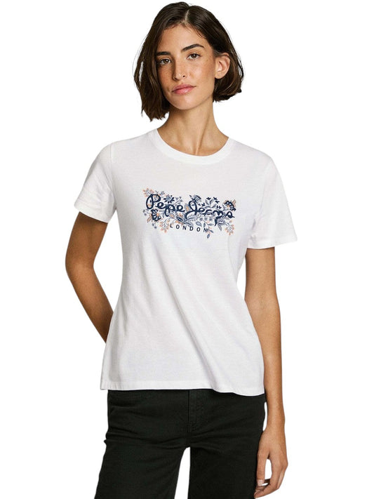 PEPE JEANS fehér virágos póló