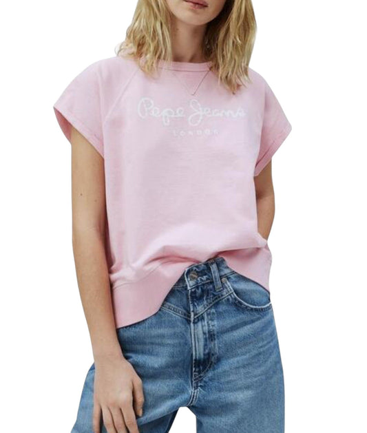 PEPE JEANS rózsaszín rövid ujjú pulóver