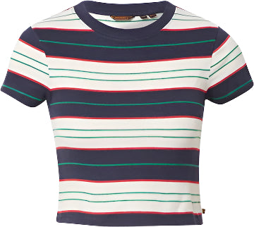 SUPERDRY Vintage Crop többszínű csíkos női póló