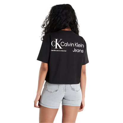 CALVIN KLEIN fekete női crop póló