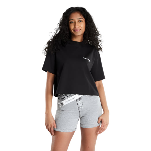 CALVIN KLEIN fekete női crop póló