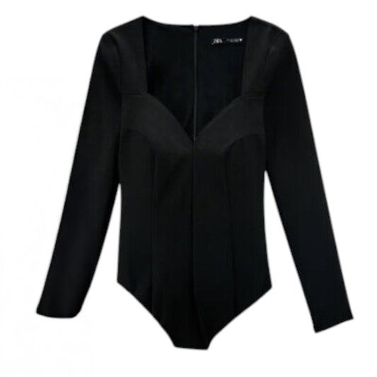 ZARA fekete hosszú ujjú bodysuit