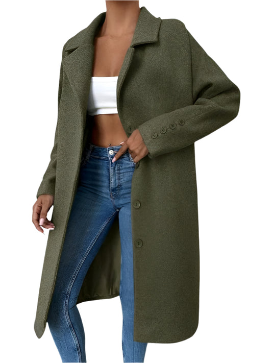 SHE hosszú gyapjúhatású kabát - khaki