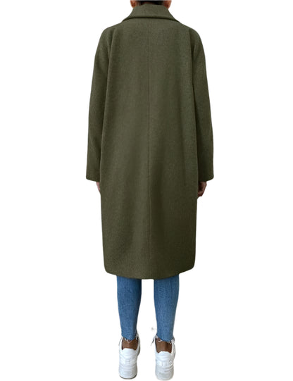 SHE hosszú gyapjúhatású kabát - khaki