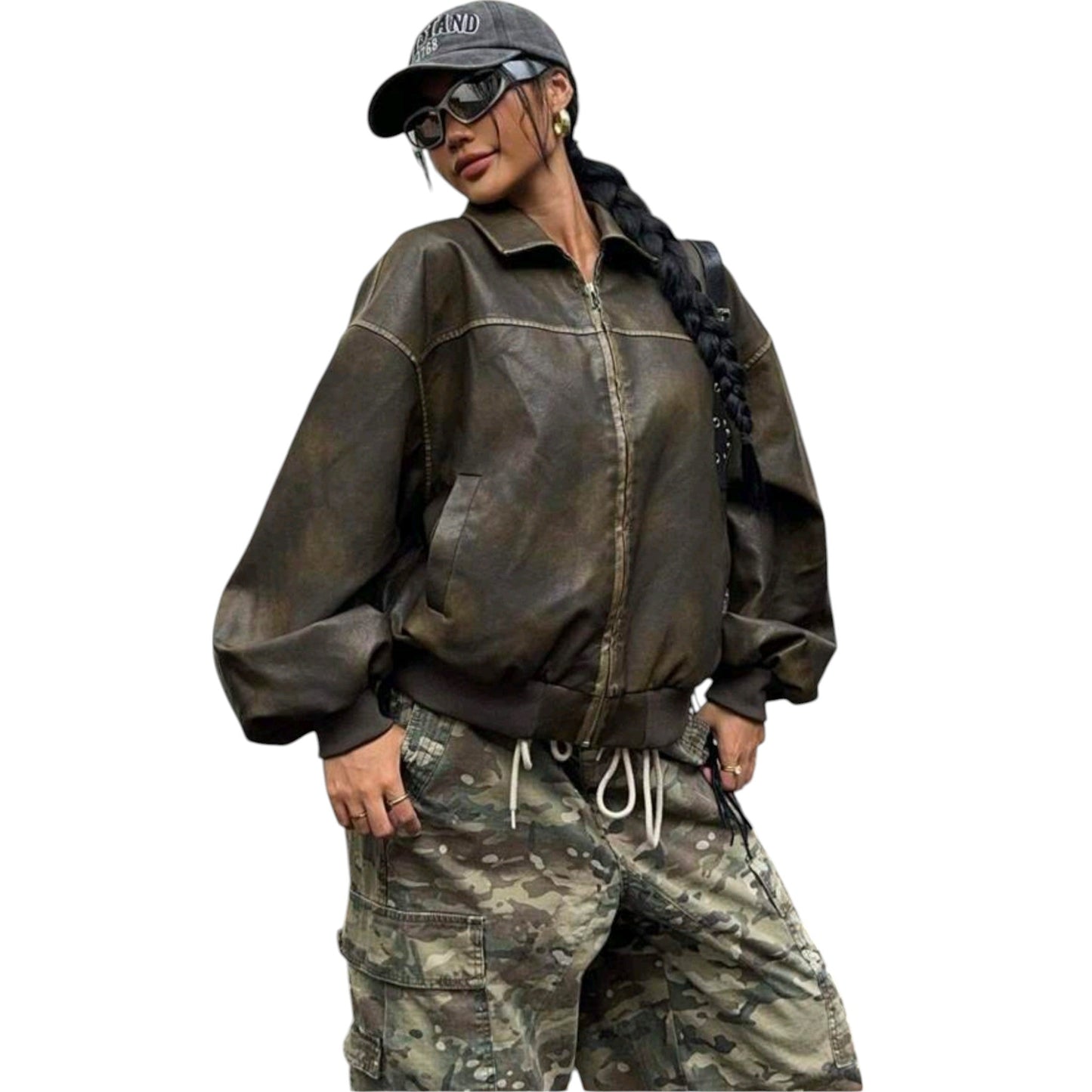 SHE barna oversized bomber dzseki