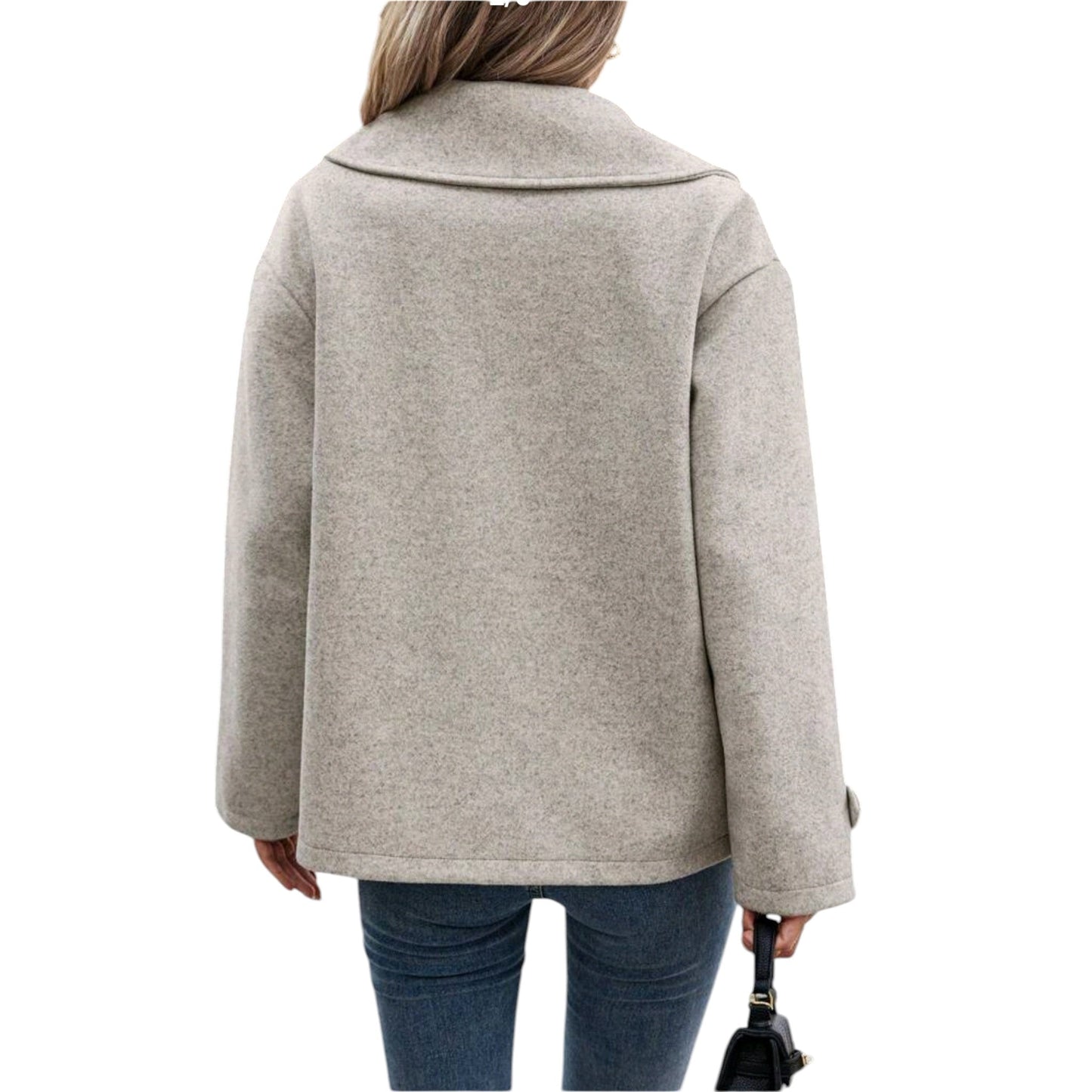 SHE szürke oversized gyapjúkabát