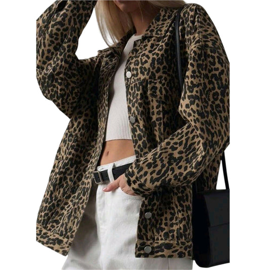SHE barna leopárd mintás shacket