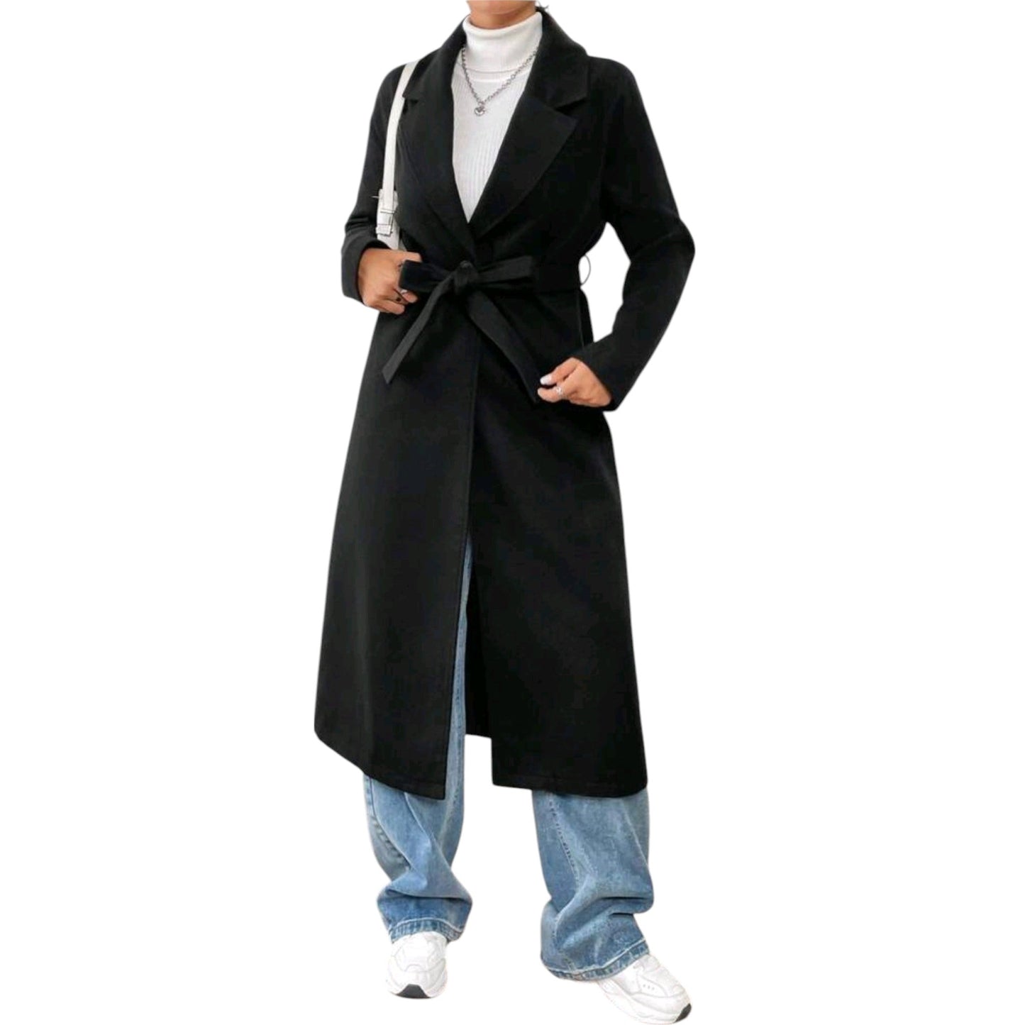 SHE fekete hosszú kabát