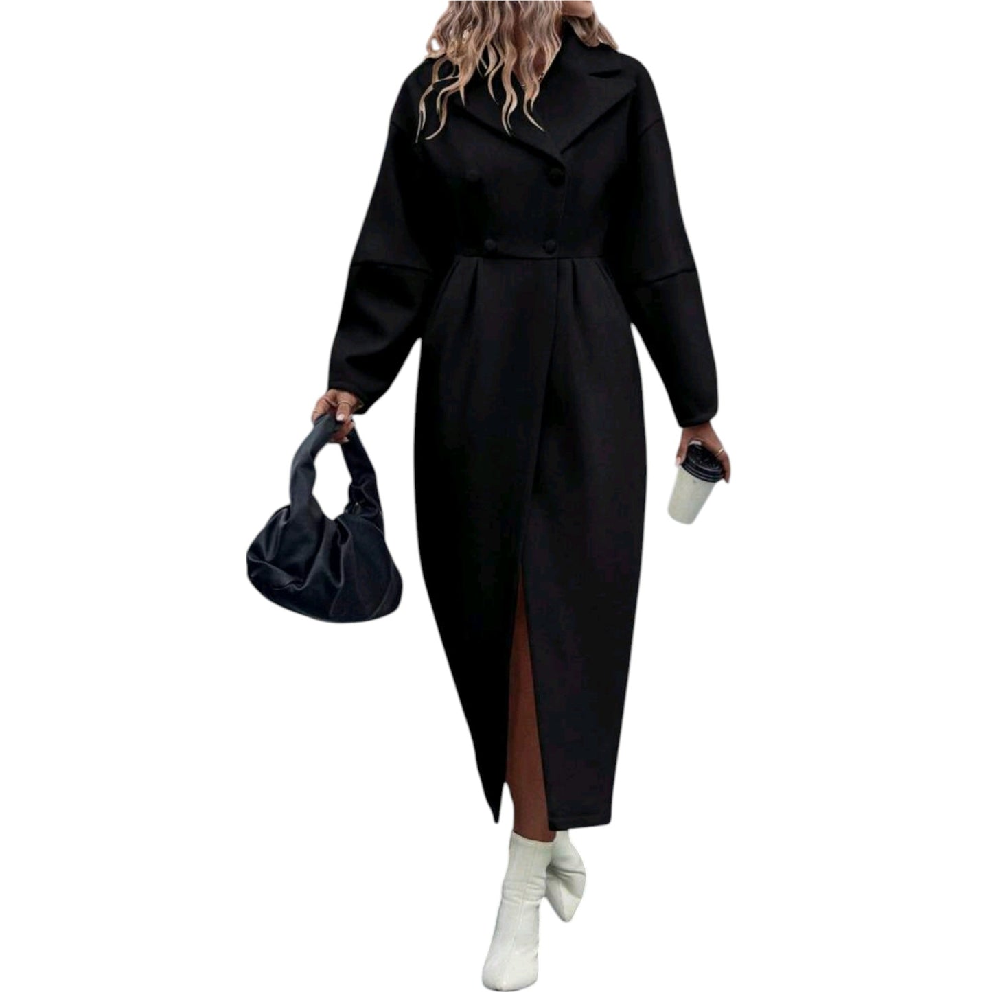 SHE fekete maxi kabát