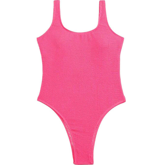 SHE pink bordázott egyrészes fürdőruha