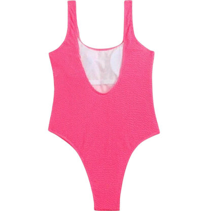 SHE pink bordázott egyrészes fürdőruha