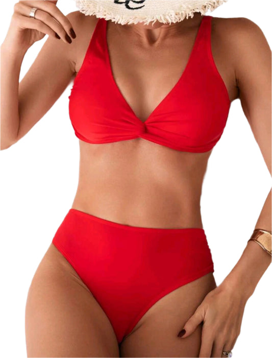 SHE piros magasderekú bikini