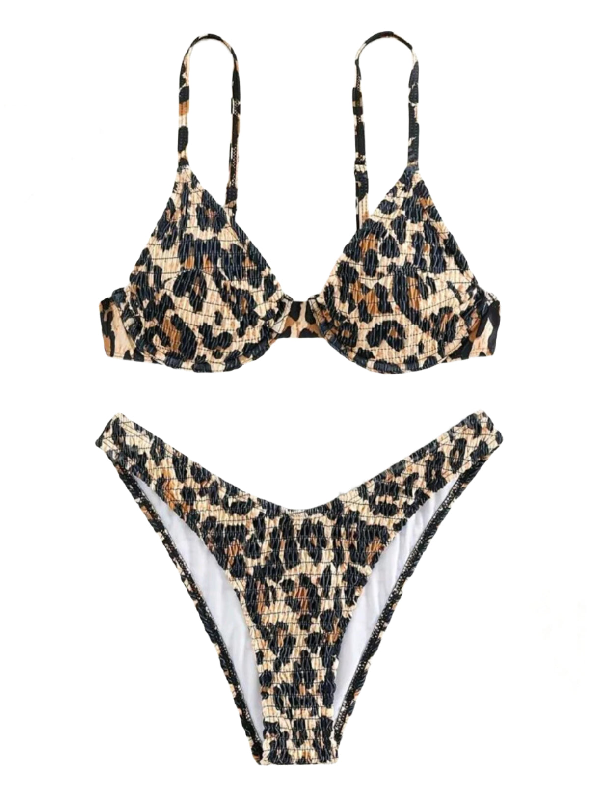 SHE állatmintás smockolt bikini