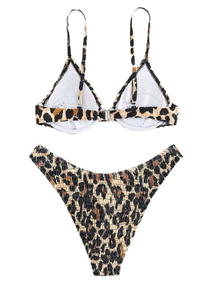 SHE állatmintás smockolt bikini