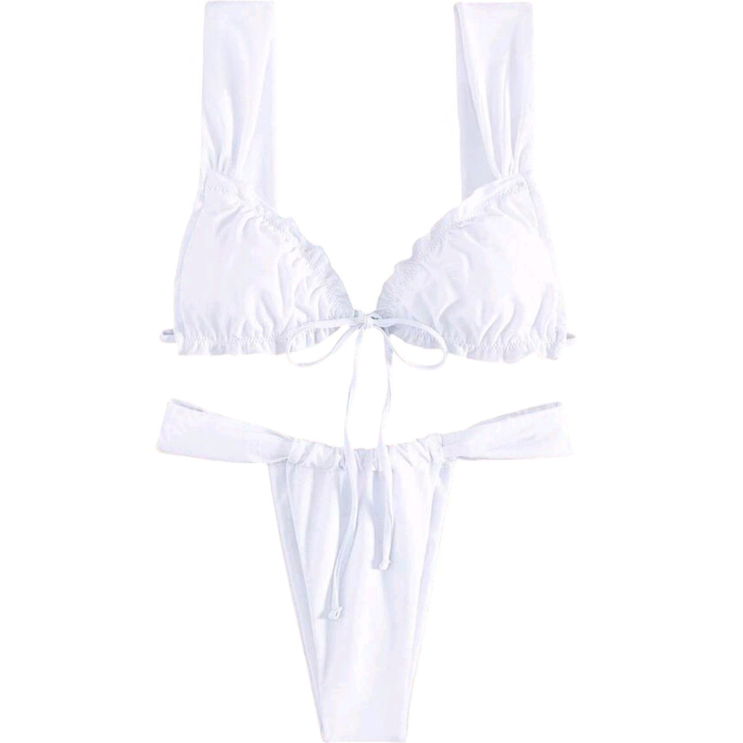 SHE fehér fodros kétrészes bikini
