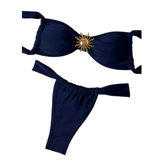 SHE sötétkék bandeau bikini