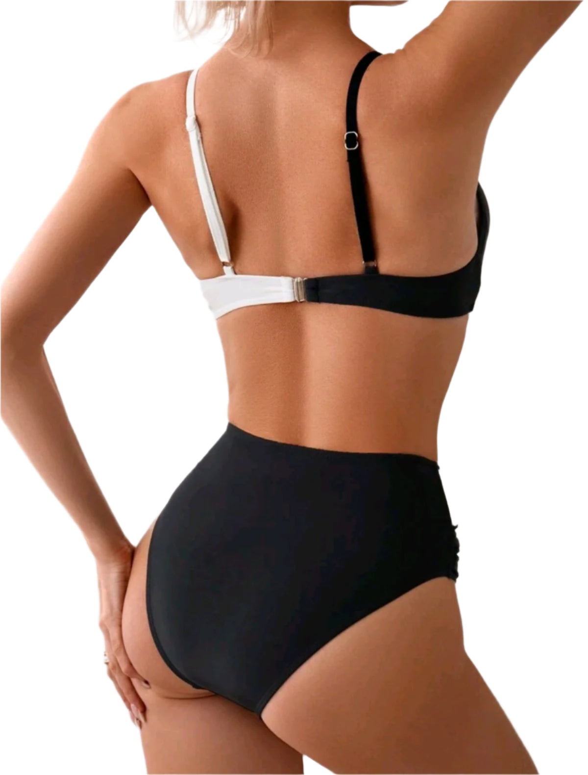 SHE fekete-fehér keresztpántos bikini