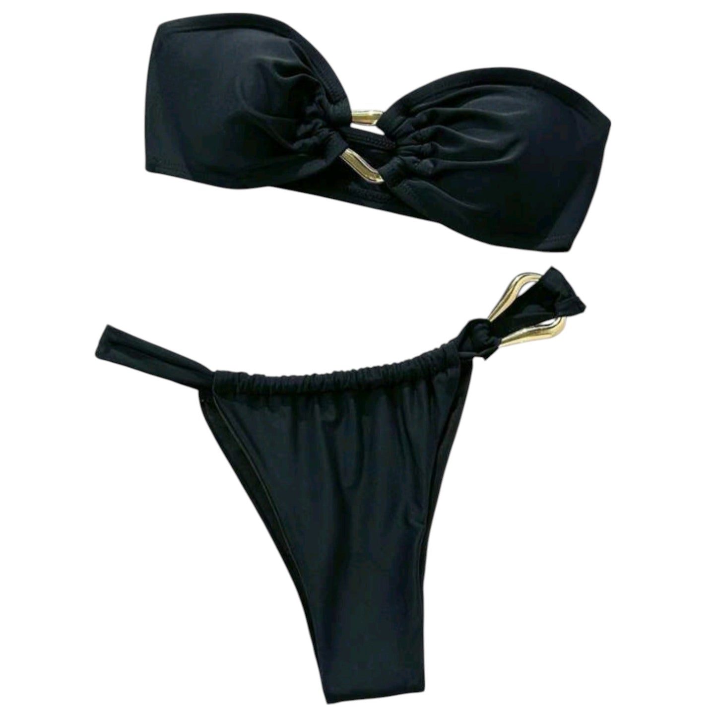 SHE fekete bandeau bikini