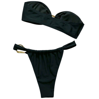 SHE fekete bandeau bikini