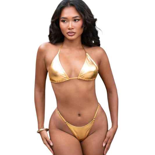 SHE arany színű háromszög bikini