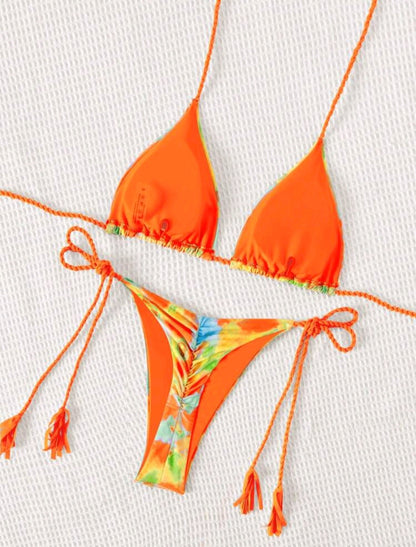 SHE színes batikolt háromszög bikini