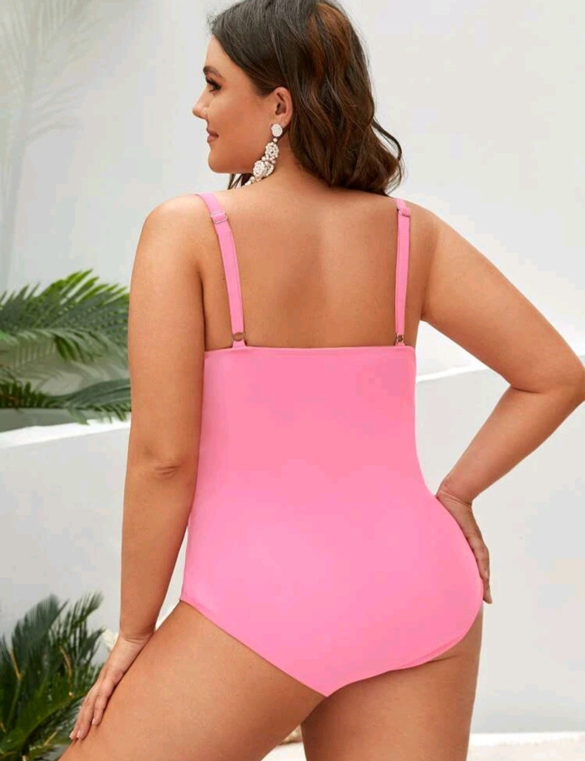 SHE pink átlapolt egyrészes fürdőruha