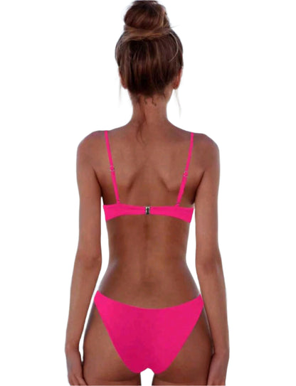SHE pink egyszerű sportos bikini szett