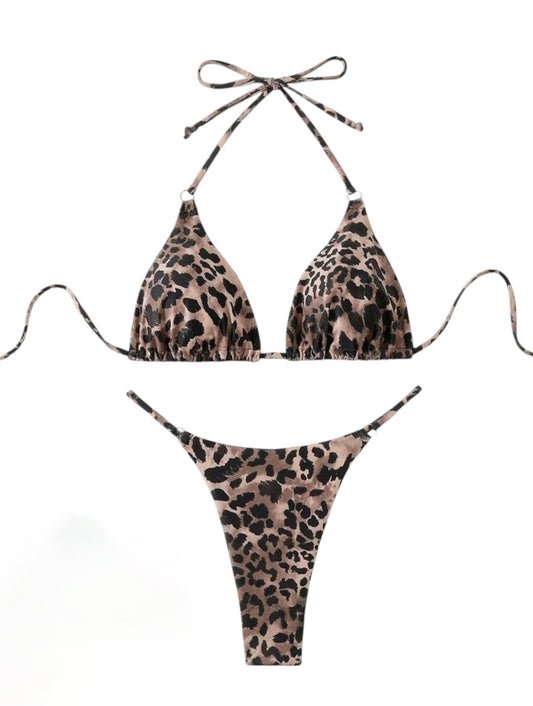 SHE leopárdmintás háromszög kétrészes bikini