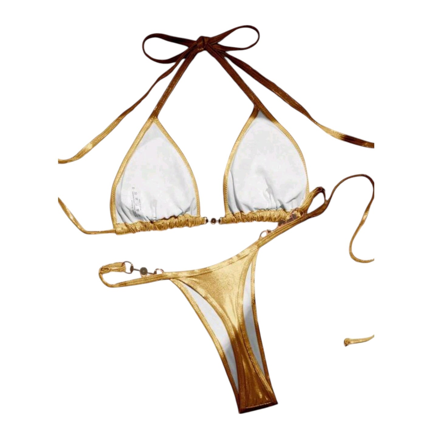 SHE arany színű gyöngyös bikini